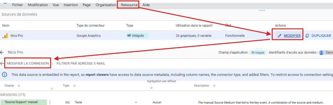 Mettre à jour les données GA4 dans Looker studio