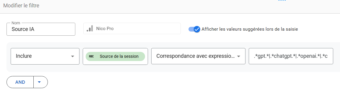 créer un filtre sur Looker studio